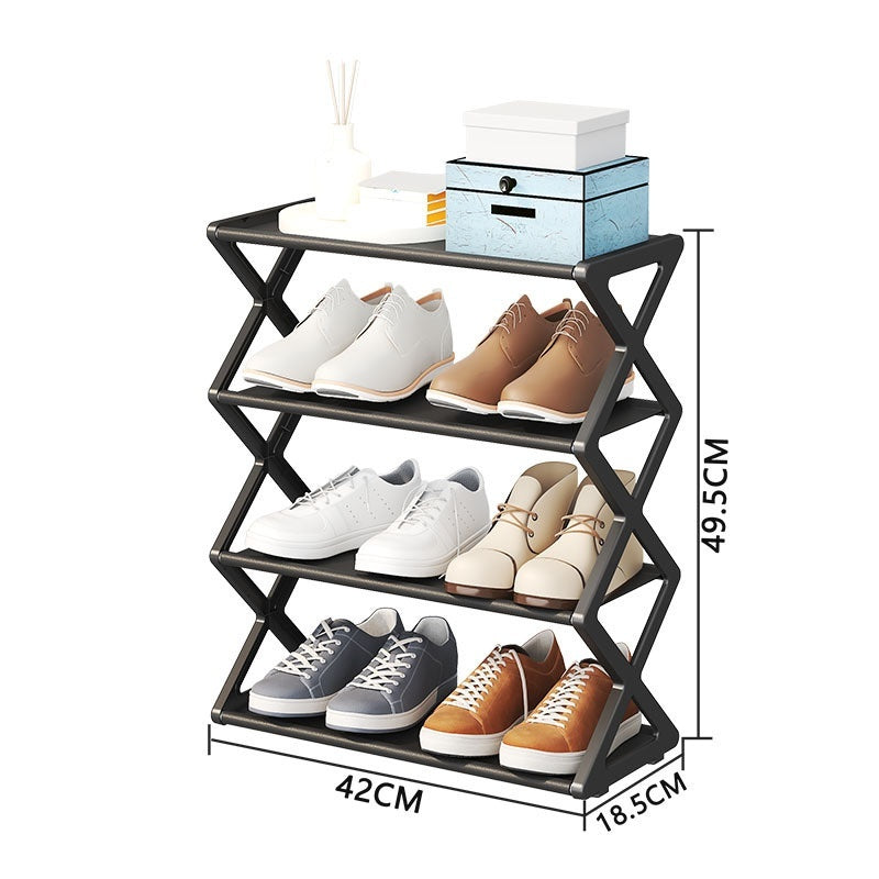 X-type Shoe Rack Simple Assembly Steel Tube Student Dormitory Multi-functional Storage Rack